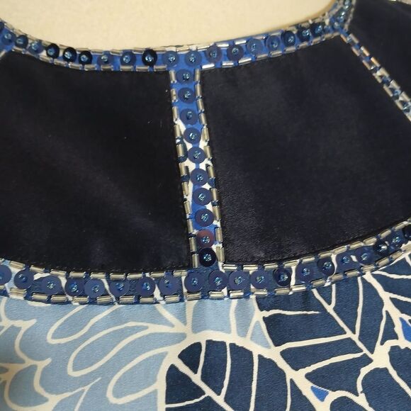 Tory Burch Blue Sheath Midi Dress Size 12 - Picture 9 of 14